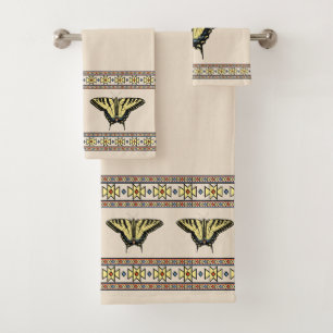 Südwestlich Gelbes Frack Butterfly Bath T Badhandtuch Set