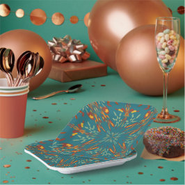 Südwestlich Golden Sun Ray Colors Muster Pappteller