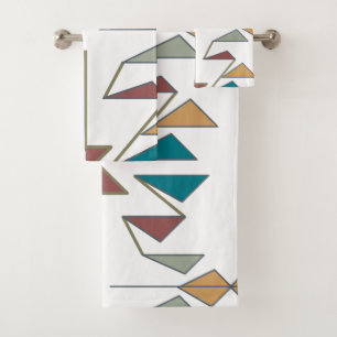 Südwestlich Schräges Dreiecks-Muster-Design Badhandtuch Set