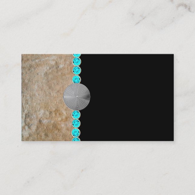 südwestlich, Türkis, rustikale Visitenkarten Visitenkarte (Vorderseite)