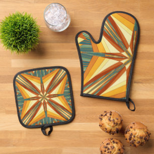 Südwestlich von Golden Sun rächt indisches Blanken Ofenhandschuh & Topflappen-Set