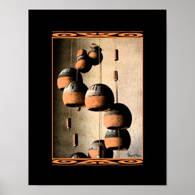 Südwestlich von Stillleben Windspiele Erde Tones Poster (Vorne)