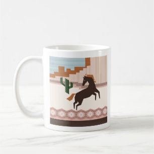 Südwestlich von Wild Brown Horse & Cactus Kaffeetasse
