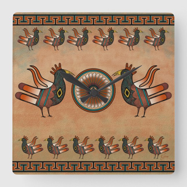 Südwestliche Artuhr Quadratische Wanduhr (Vorderseite)