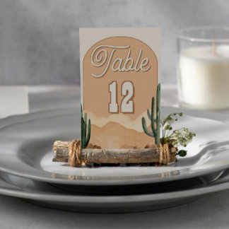 Südwestliche Boho Wüstenakteen Wedding oder Dusche Tischnummer