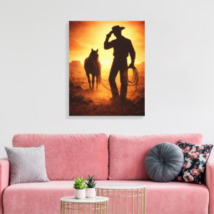 Südwestliche Cowboy-Kunstwerke Leinwanddruck