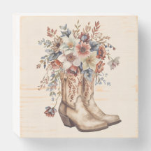 Südwestliche Cowgirl Stiefel mit Wildblumen