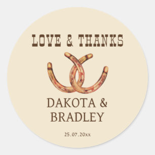 Südwestliche Cowgirl Western Danke Runder Aufkleber