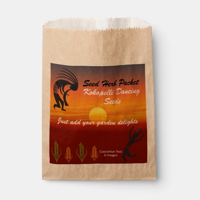 Südwestliche Kokopelli-Samenpackung Geschenktütchen (Vorderseite)