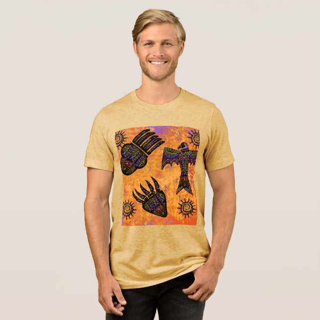 Südwestliche Kunst Tri-Blend Shirt (Vorderseite voll)