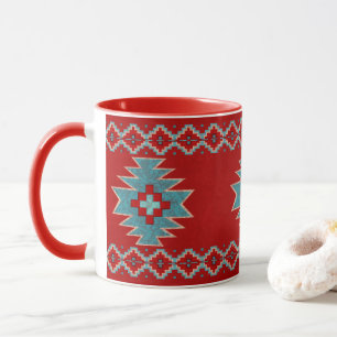 Südwestliche Mesas Rot & Türkis Tasse