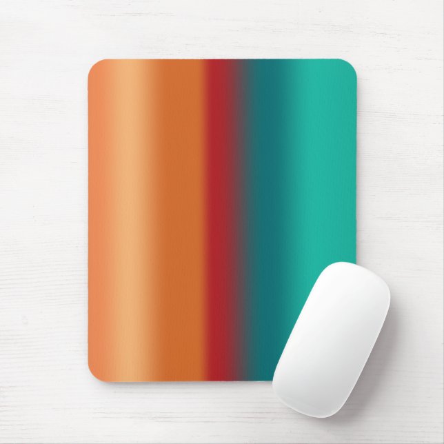 Südwestliche Orange Rot-Türkis-Regenbogen Streifen Mousepad (Mit Mouse)