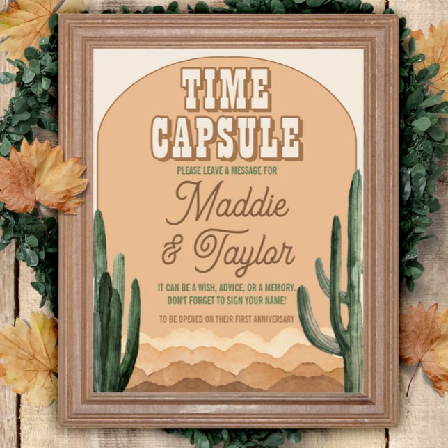 Südwestliche Rustikale Wüste Kactus Time Capsule Poster (Von Creator hochgeladen)