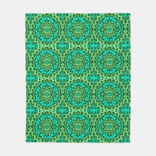Südwestliche Sun Mandala Batik, Limettengrün Fleecedecke