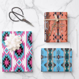 Südwestliche Träume: Ein geometrisches Muster graf Geschenkpapier Set