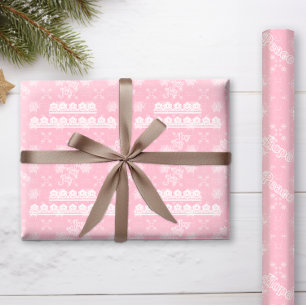 Südwestliche Weihnachtsschneeflocken Dusty Rose Geschenkpapier