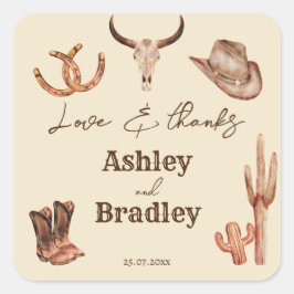 Südwestliche Western Quadratischer Aufkleber