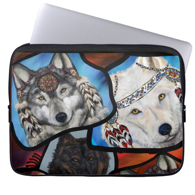 SÜDWESTLICHE WOLF-KUNST LAPTOPSCHUTZHÜLLE (Vorderseite)