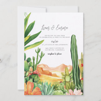 Südwestliche Wüstenkaktus Arizona Hochzeit Einladung