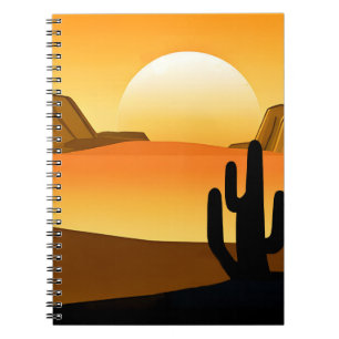 Südwestliche Wüstenlandschaft mit Sonnenuntergang Notizblock
