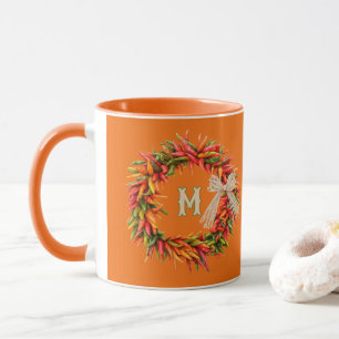 Südwestlicher farbenfroher Chile-Kranz personalisi Tasse