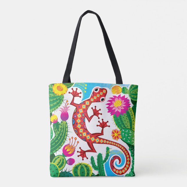 Südwestlicher Gecko mit Kaktusblüten (Rückseite)