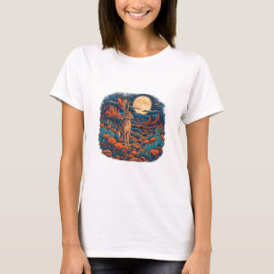 Südwestlicher Jackrabbit Vollmond T-Shirt