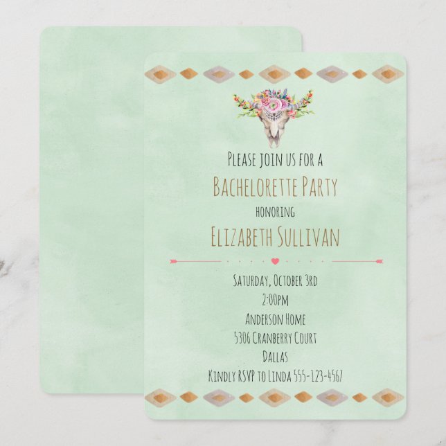 Südwestlicher Junggeselinnen-Abschied Einladung (Vorne/Hinten)