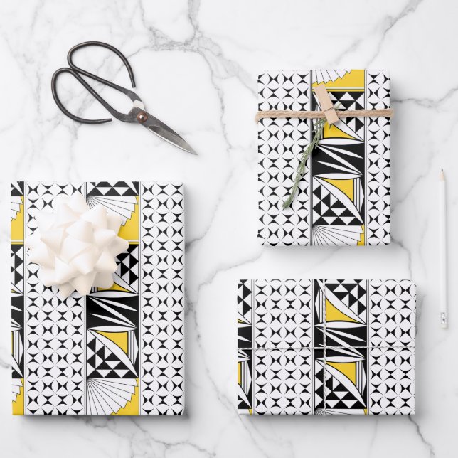 Südwestlicher Sonnenaufgang in Gelb Geschenkpapier Set (Vorderseite)