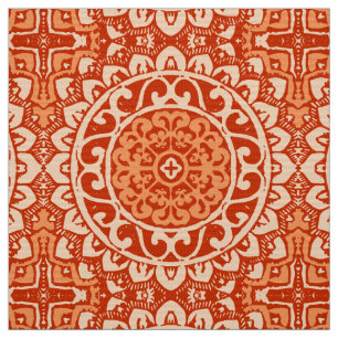 Südwestlicher Sun-Mandala-Batik, korallenrote Stoff