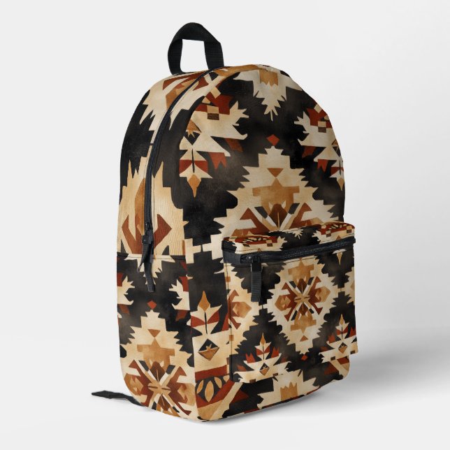 Südwestlicher tribaler geometrischer Rucksack  (Rückseitige Ecke links)