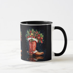 Südwestlicher Weihnachts-Cowboy-Stiefel Cute Tasse