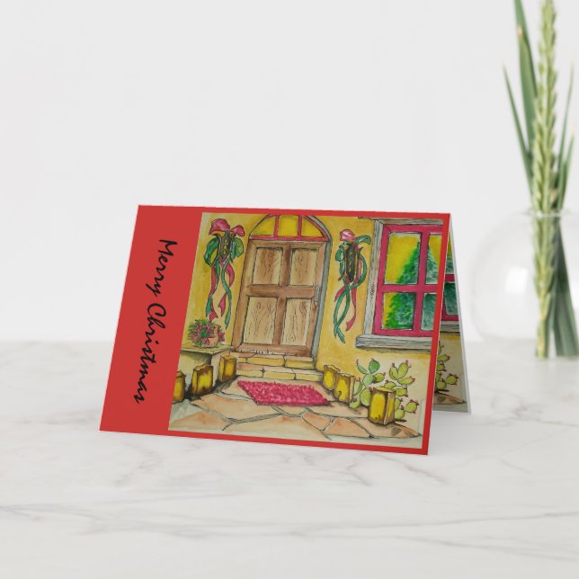 Südwestlicher Weihnachtstüreinstieg I Feiertagskarte (Vorderseite)