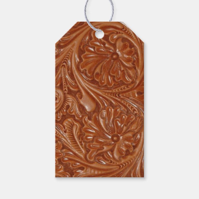 Südwestlicher Western aus geschliffenem Glattleder Geschenkanhänger (Vorderseite)