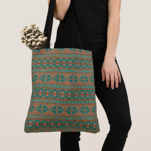 Südwestliches Kupfer-Teal-Geometrisches Muster
