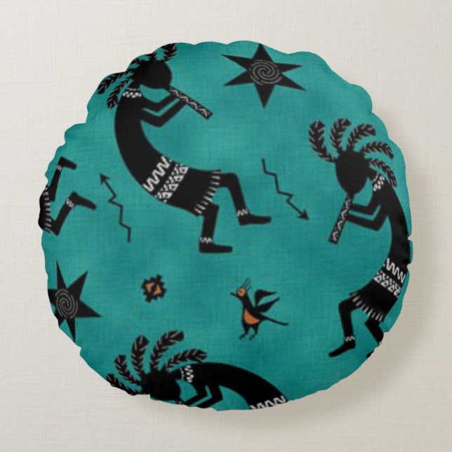 Südwestliches Muster Rundwurf Rundes Kissen (Vorderseite)