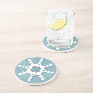 Südwestliches Winter-Geometrie-Schneeflocken-Desig Getränkeuntersetzer