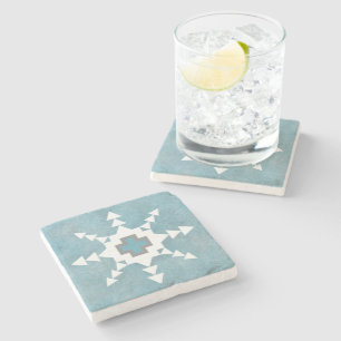 Südwestliches Winter-Geometrie-Schneeflocken-Desig Steinuntersetzer