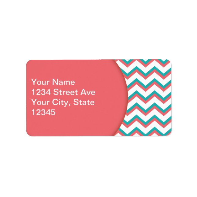 Südwestliches Zickzack Muster Adressaufkleber (Vorne)
