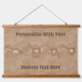 Südwestpronghorn Antelope Herd Personalisiert Wandteppich Mit Holzrahmen