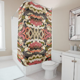 Südwestquiggly Wiggly Earth Tone Abstrakt Duschvorhang