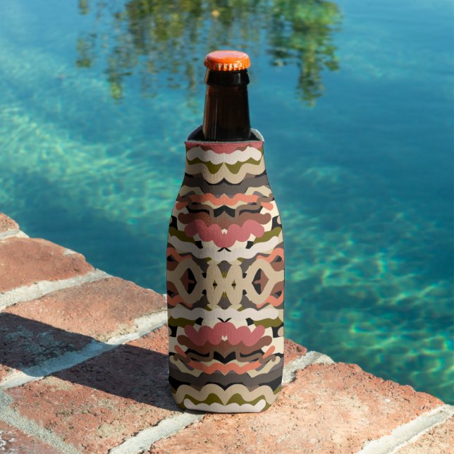Südwestquiggly Wiggly Earth Tone Abstrakt Flaschenkühler (In Situ Pool)
