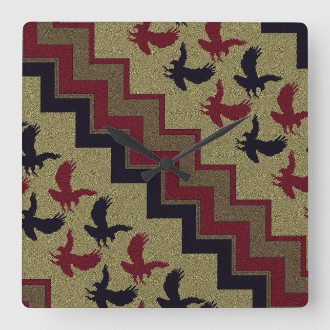 SüdwestRetro Quadratische Wanduhr (Vorderseite)