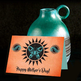 Südwesttürkisfarbene Muttertagskarte Feiertagskarte