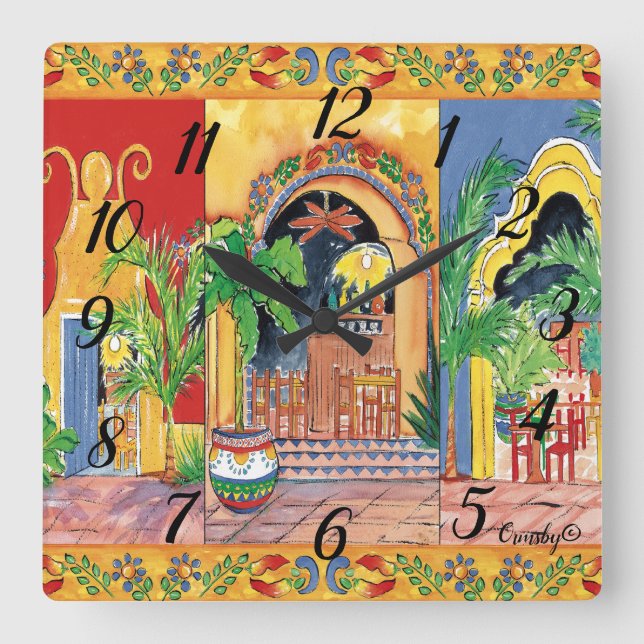 Südwestuhr Quadratische Wanduhr (Vorderseite)