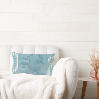 Südwestwinterwild, Schneeflocken, Pinienbäume Lendenkissen