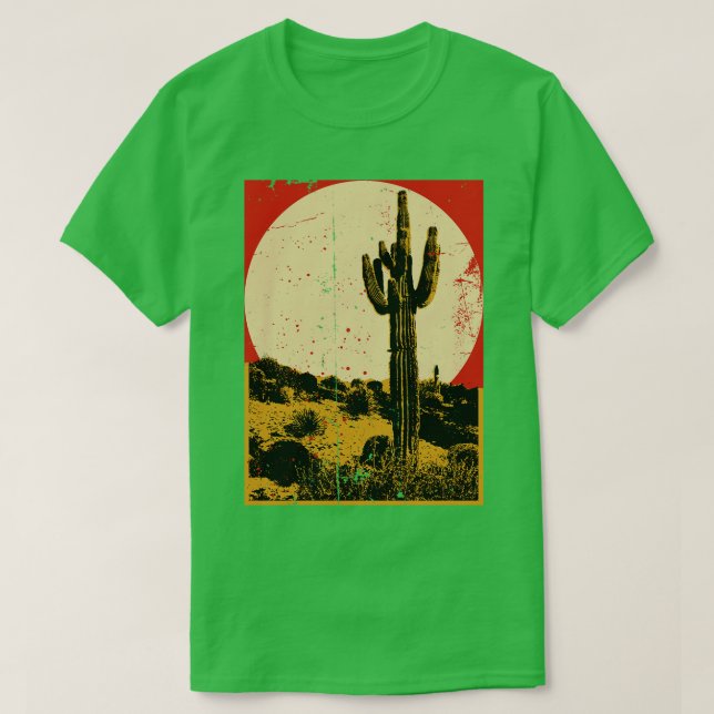Südwestwüste Cactus Sunset T-Shirt (Design vorne)