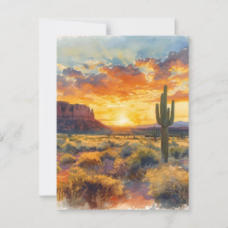 Südwestwüste Mesa und Saguaro Sunset Postkarte
