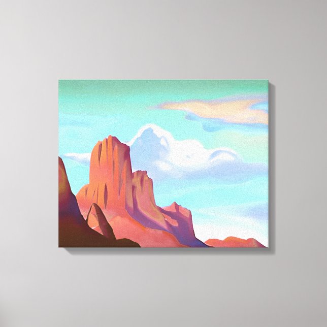 Südwestwüste mit Minimalistischer Kunst Leinwanddruck (Vorderseite)