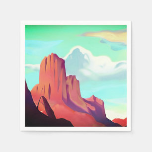 Südwestwüste mit Minimalistischer Kunst Serviette